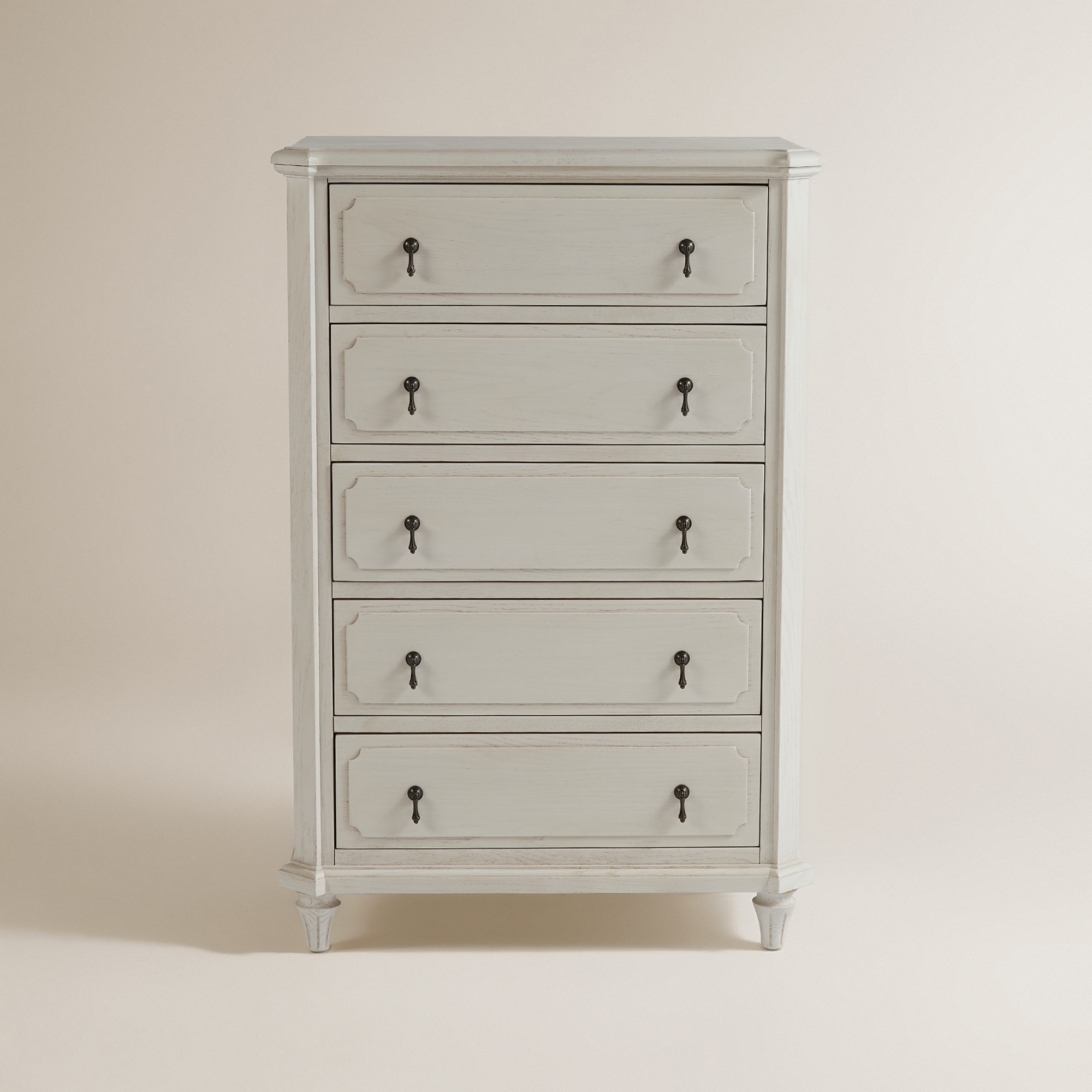 Chiffonnier de Carvalho com 5 Gavetas Bourne Branco-3