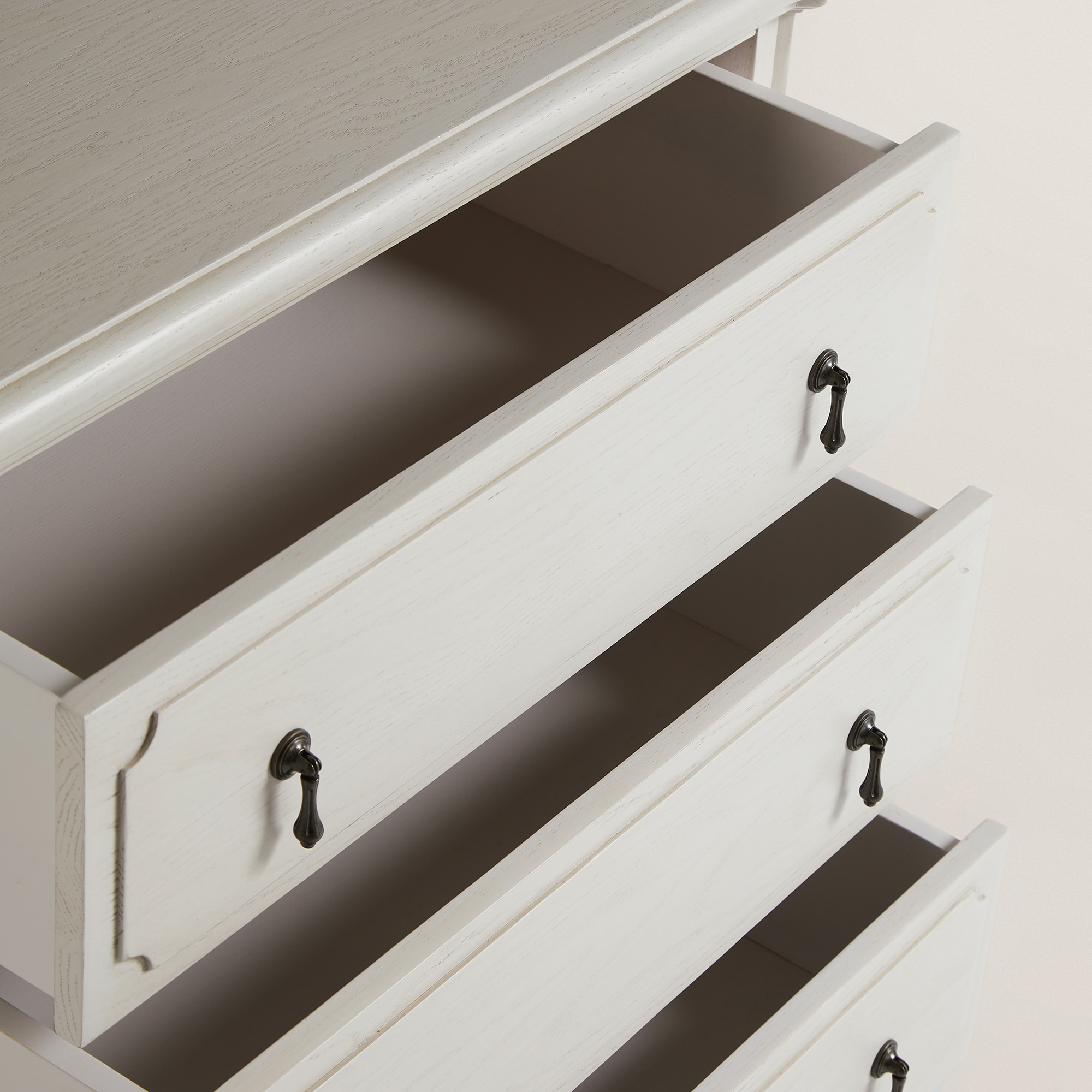 Chiffonnier de Carvalho com 5 Gavetas Bourne Branco-6