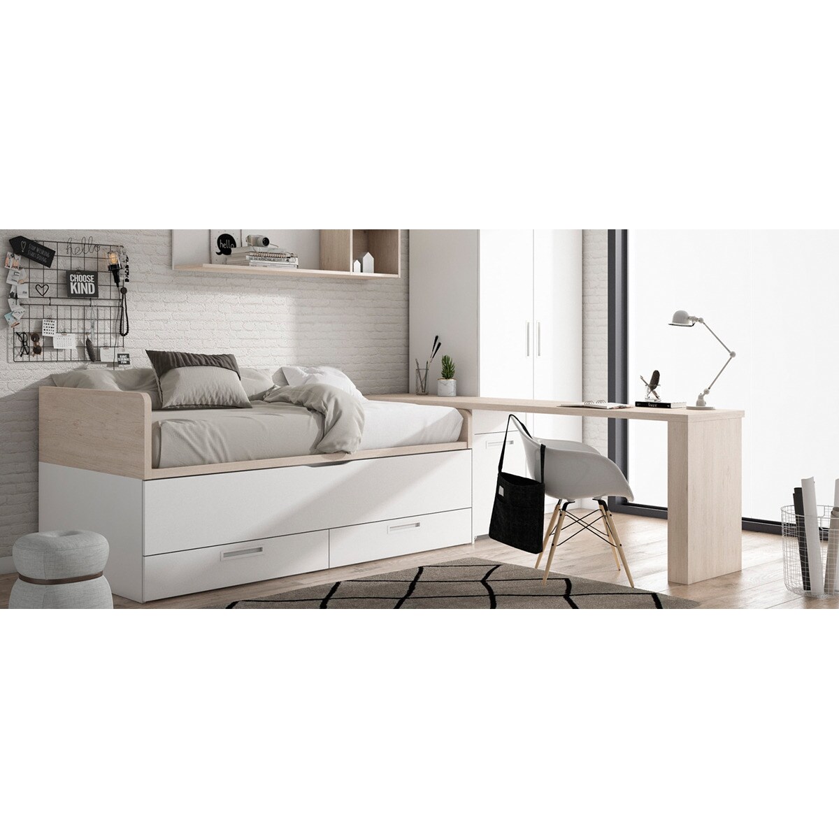 Encimera para escritorio Mio El Corte Inglés - Blanco 200 cm Blanco-2