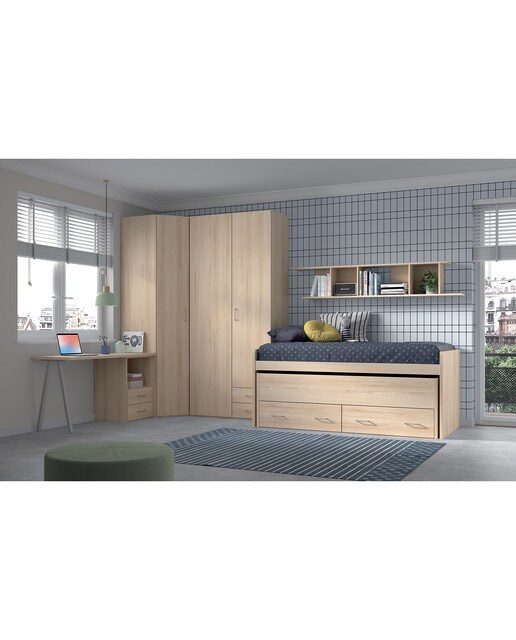 Cajonera para mesa de estudio con 2 cajones Noel El Corte Inglés - Abedul - Ámbar Abedul - Ámbar-2