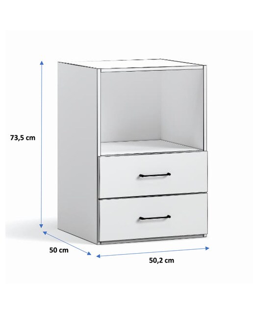 Cajonera para mesa de estudio con 2 cajones Noel El Corte Inglés - Blanco Blanco-3