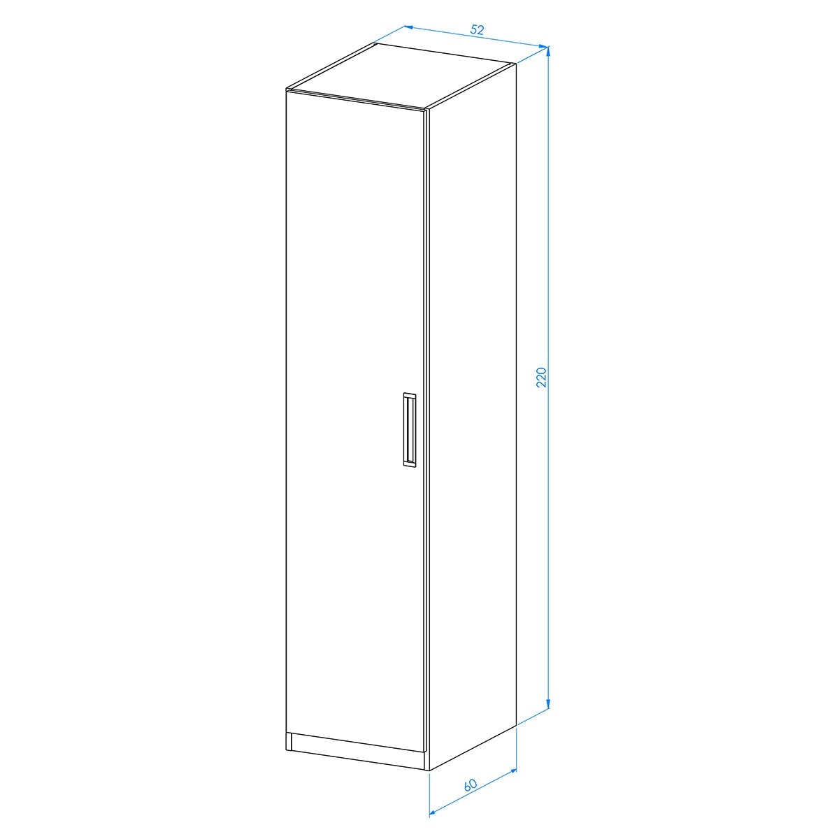 Armario con 1 puerta, 2 baldas y 1 barra Mio El Corte Inglés - Blanco Blanco-3