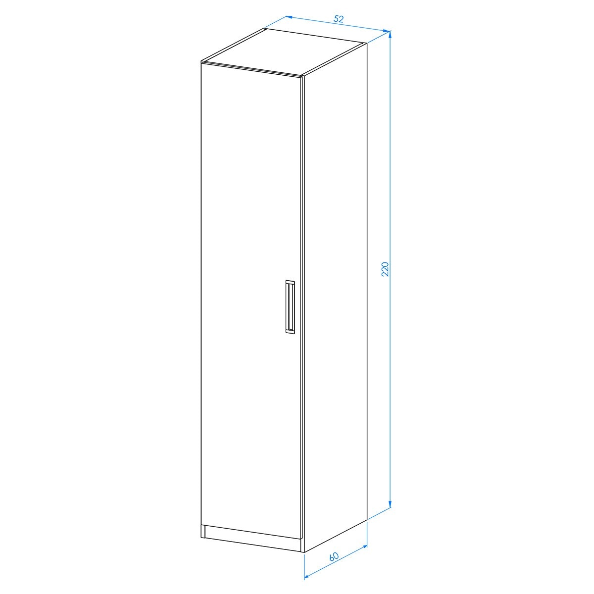Armario con 1 puerta, 2 baldas y 2 barras Mio El Corte Inglés - Blanco Blanco-3