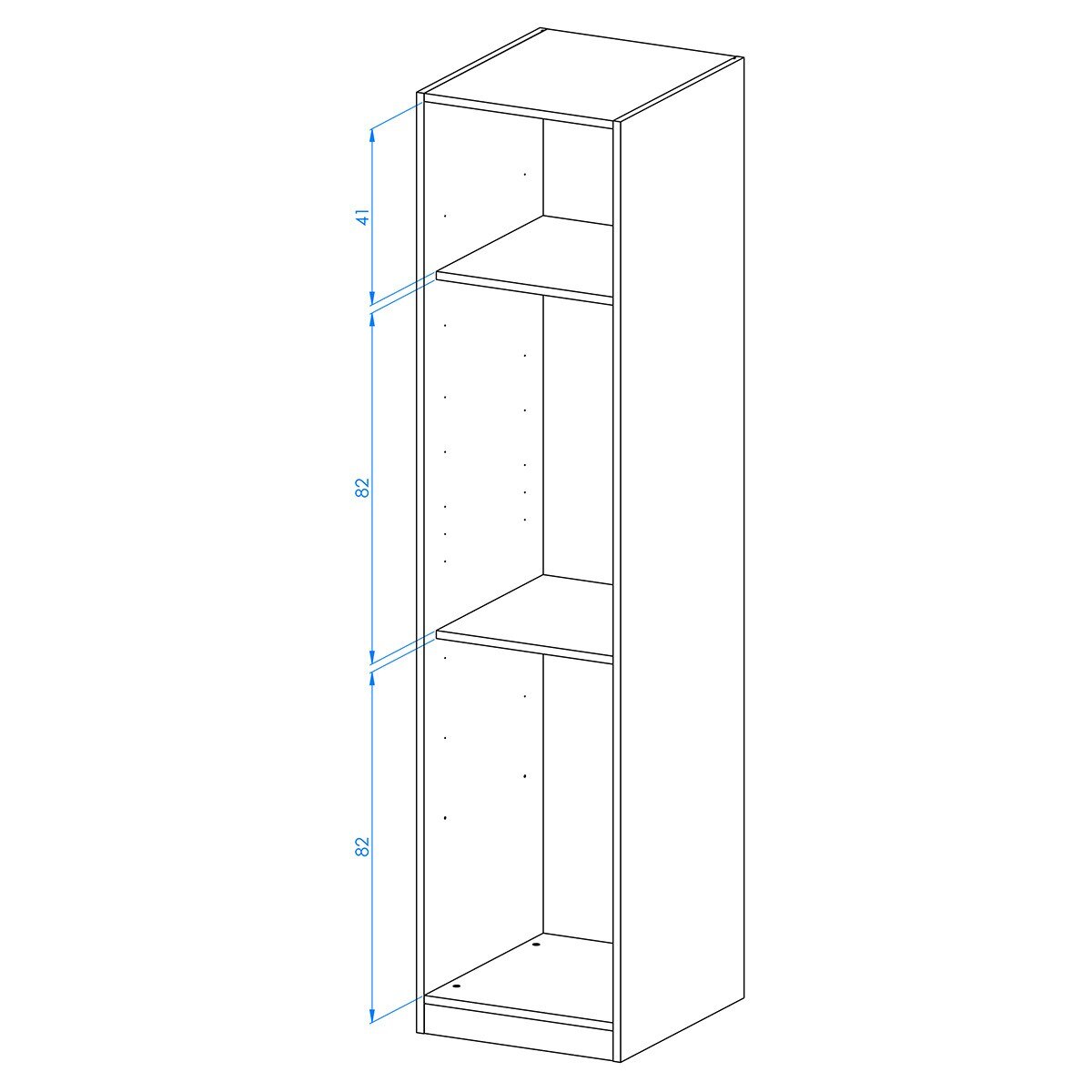 Armario con 1 puerta, 2 baldas y 2 barras Mio El Corte Inglés - Blanco Blanco-4