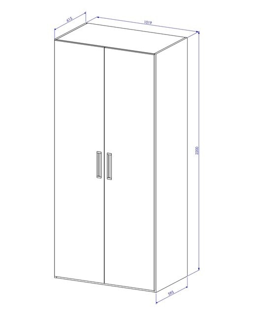 Armario con 2 puertas, 2 baldas y 2 barras Mio El Corte Inglés - Blanco Blanco-4