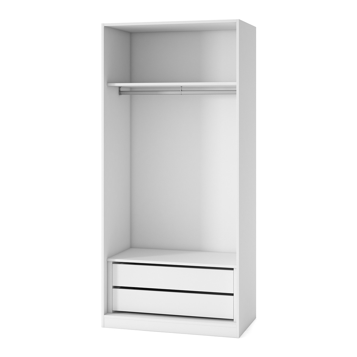 Armario con 2 puertas, 1 balda y 2 cajones Mio El Corte Inglés - Blanco Blanco-1