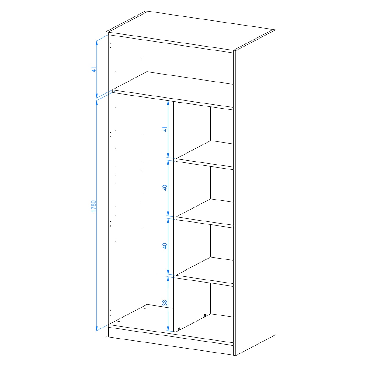 Armario con 2 puertas, 1 balda y divisor Mio El Corte Inglés - Blanco Blanco-5