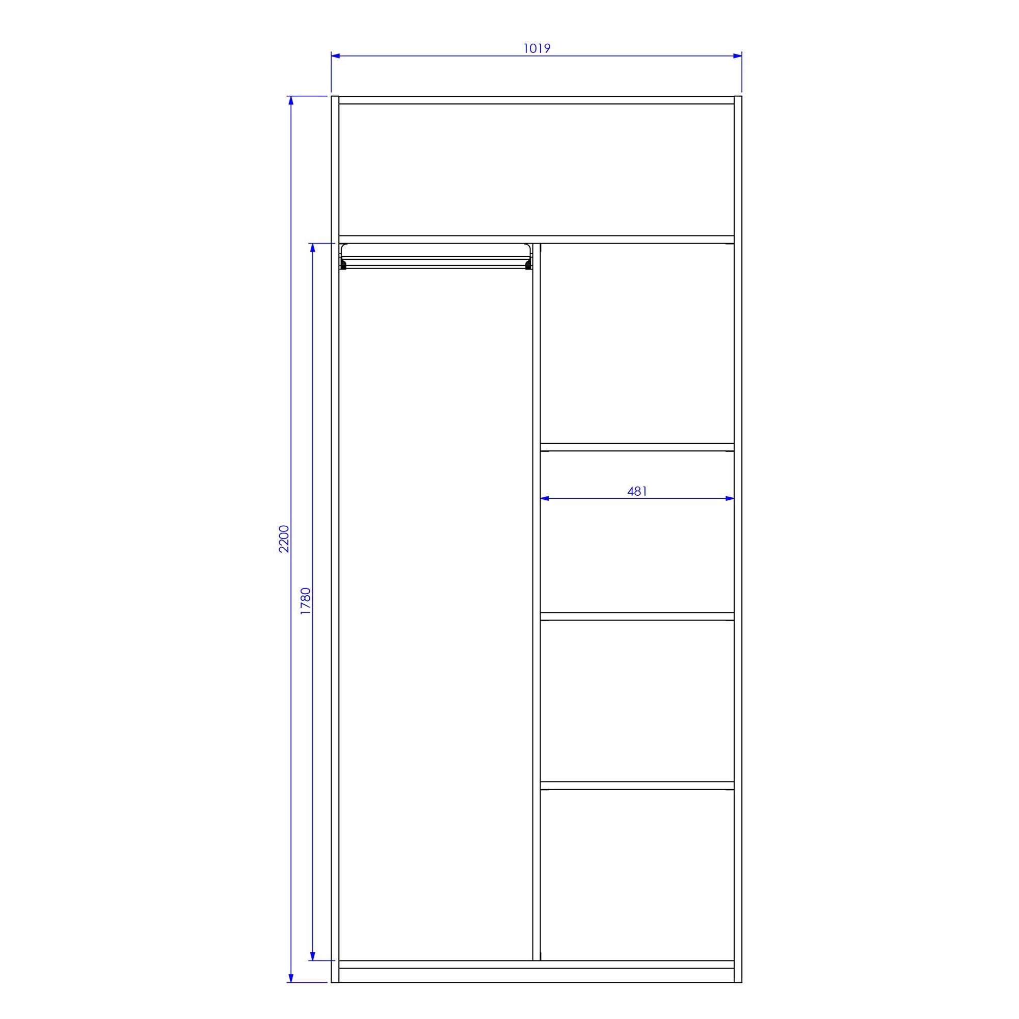 Armario con 2 puertas, 1 balda y divisor Mio El Corte Inglés - Blanco Blanco-6
