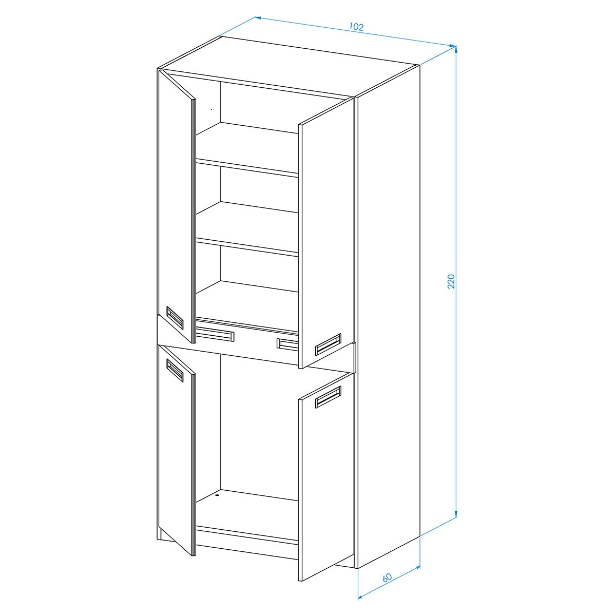 Imagen 3 de Armario con 4 puertas y 1 cajón Mio El Corte Inglés - Blanco Blanco