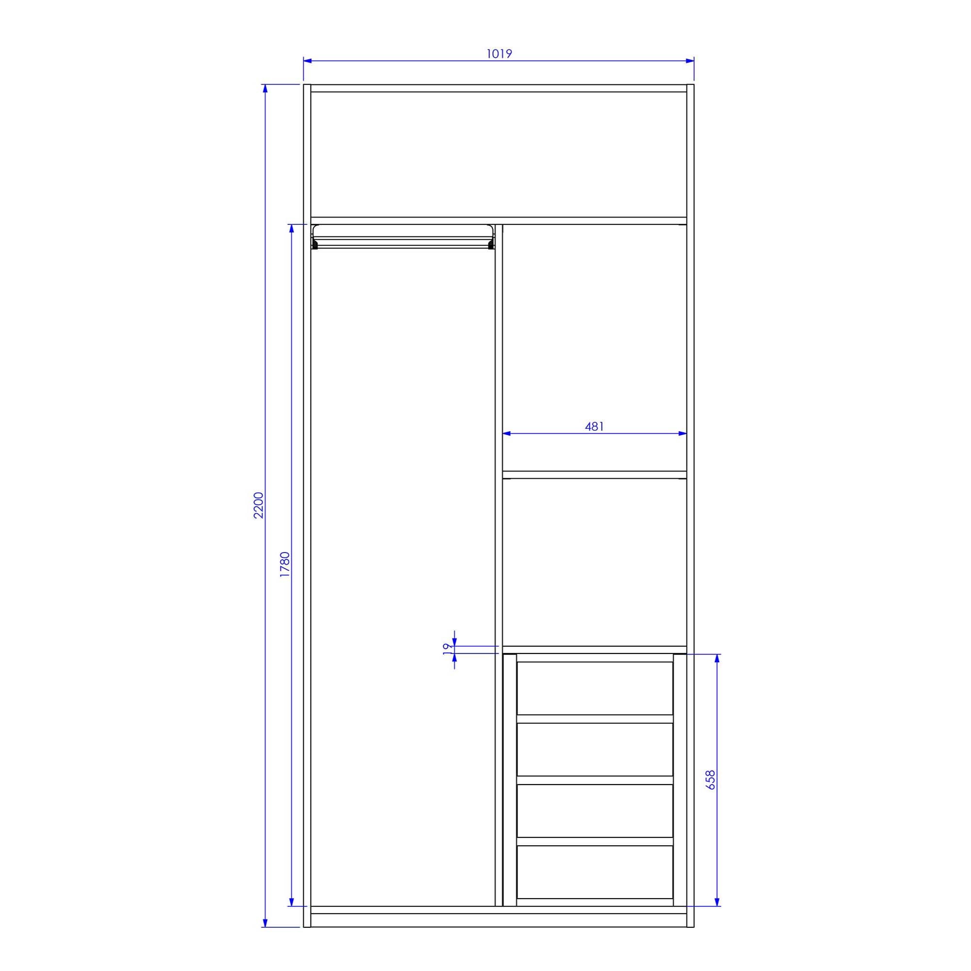 Armario con 2 puertas, 1 balda, divisor y 4 cajones Mio El Corte Inglés - Arena Arena-6