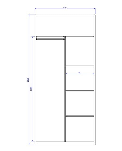 Armario con 2 puertas, 1 balda y divisor Mio El Corte Inglés - Arena / Blanco Arena / Blanco-5