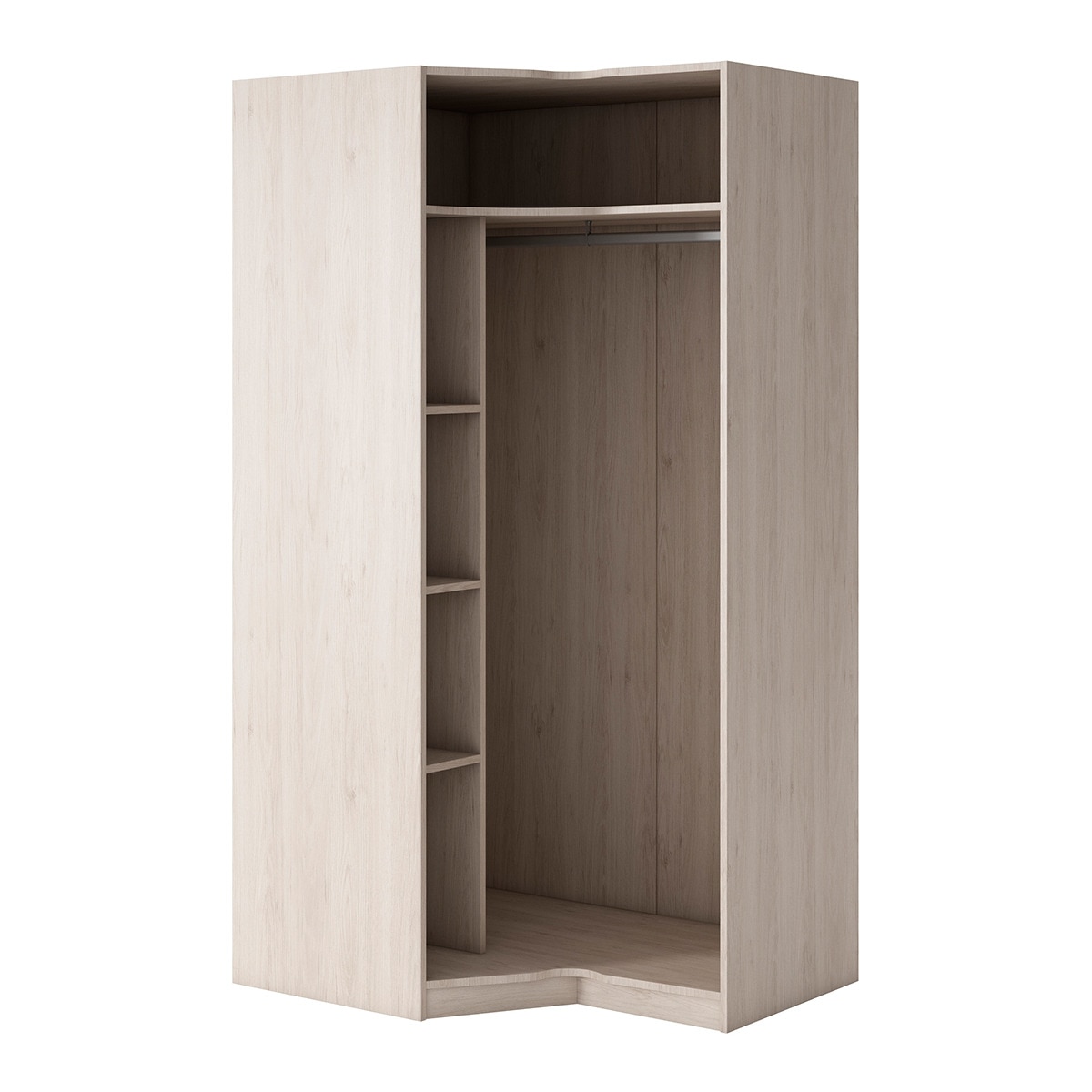 Armario rinconera izquierda con 1 barra y 1 balda Mio El Corte Inglés - Arena / Blanco Arena / Blanco-1