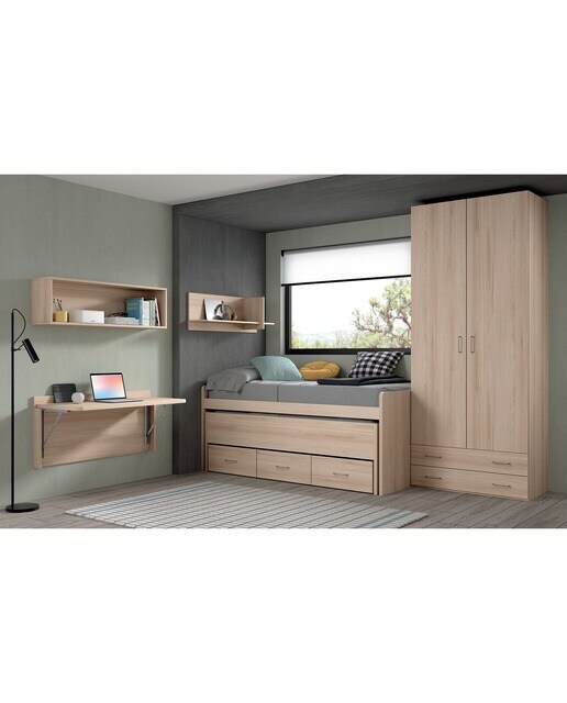 Armario con 2 puertas y 2 cajones Noel El Corte Inglés - Abedul - Ámbar Abedul - Ámbar-3