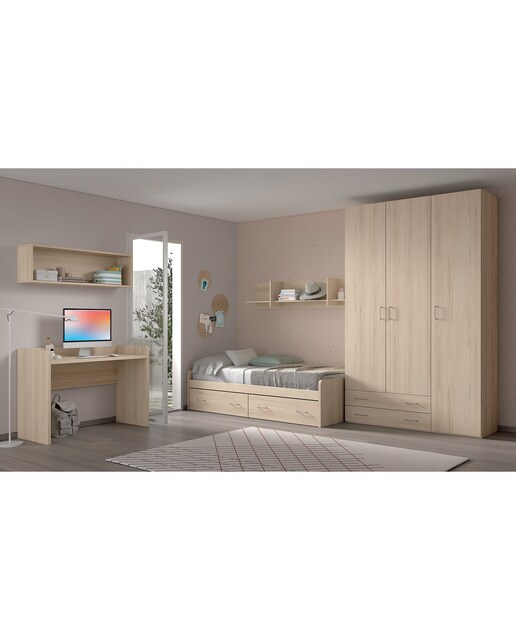 Armario con 3 puertas y 2 cajones Noel El Corte Inglés - Abedul - Ámbar Abedul - Ámbar-2
