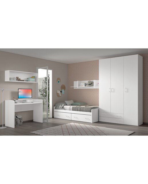Armario con 3 puertas y 2 cajones Noel El Corte Inglés - Blanco Blanco-2