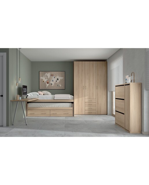 Armario con 3 puertas y 4 cajones Noel El Corte Inglés - Abedul - Ámbar Abedul - Ámbar-2
