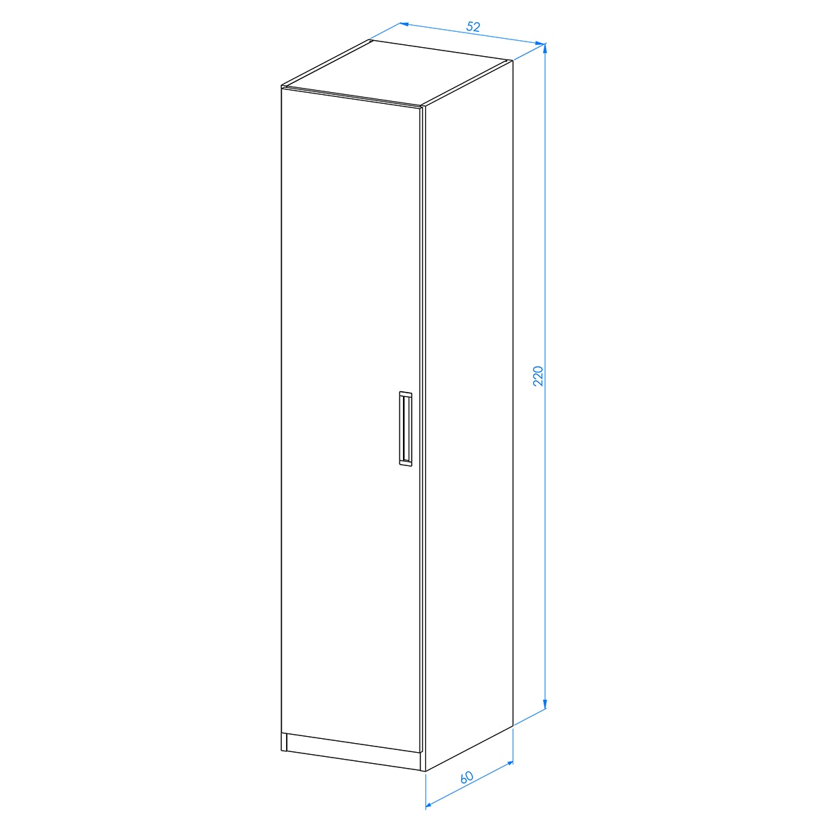 Armário com 1 Porta, 2 Prateleiras e 2 Barras Mio Canela/Branco-3