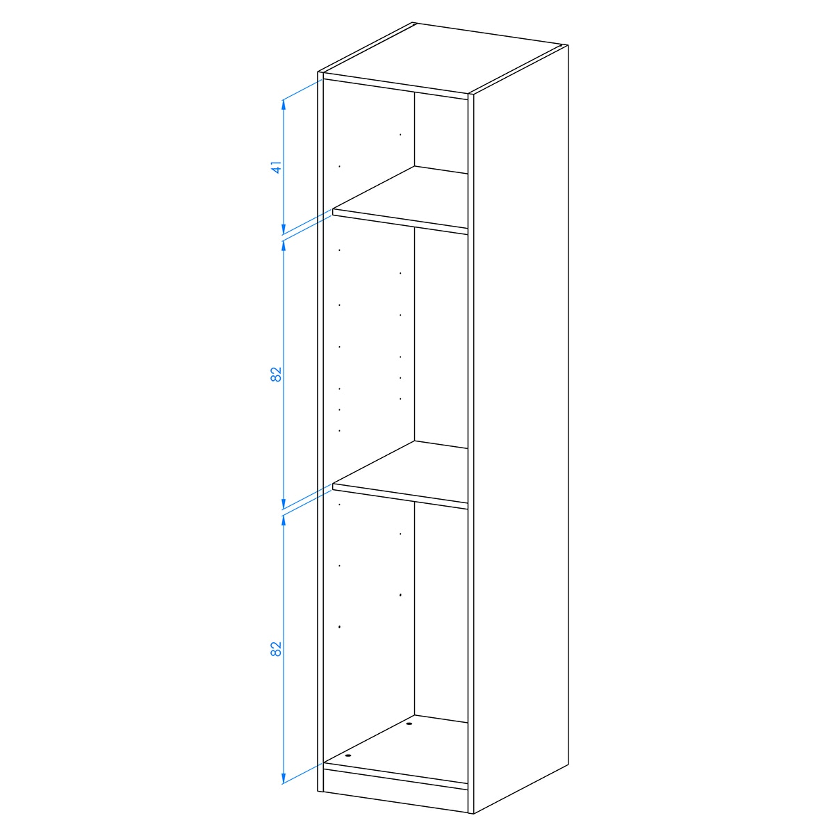 Armário com 1 Porta, 2 Prateleiras e 2 Barras Mio Canela/Branco-4
