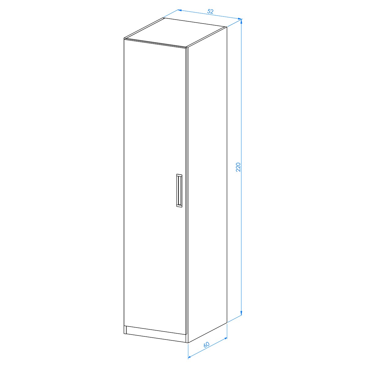 Armário com 1 porta, 1 prateleira e 2 gavetas Mio Canela/Branco-3