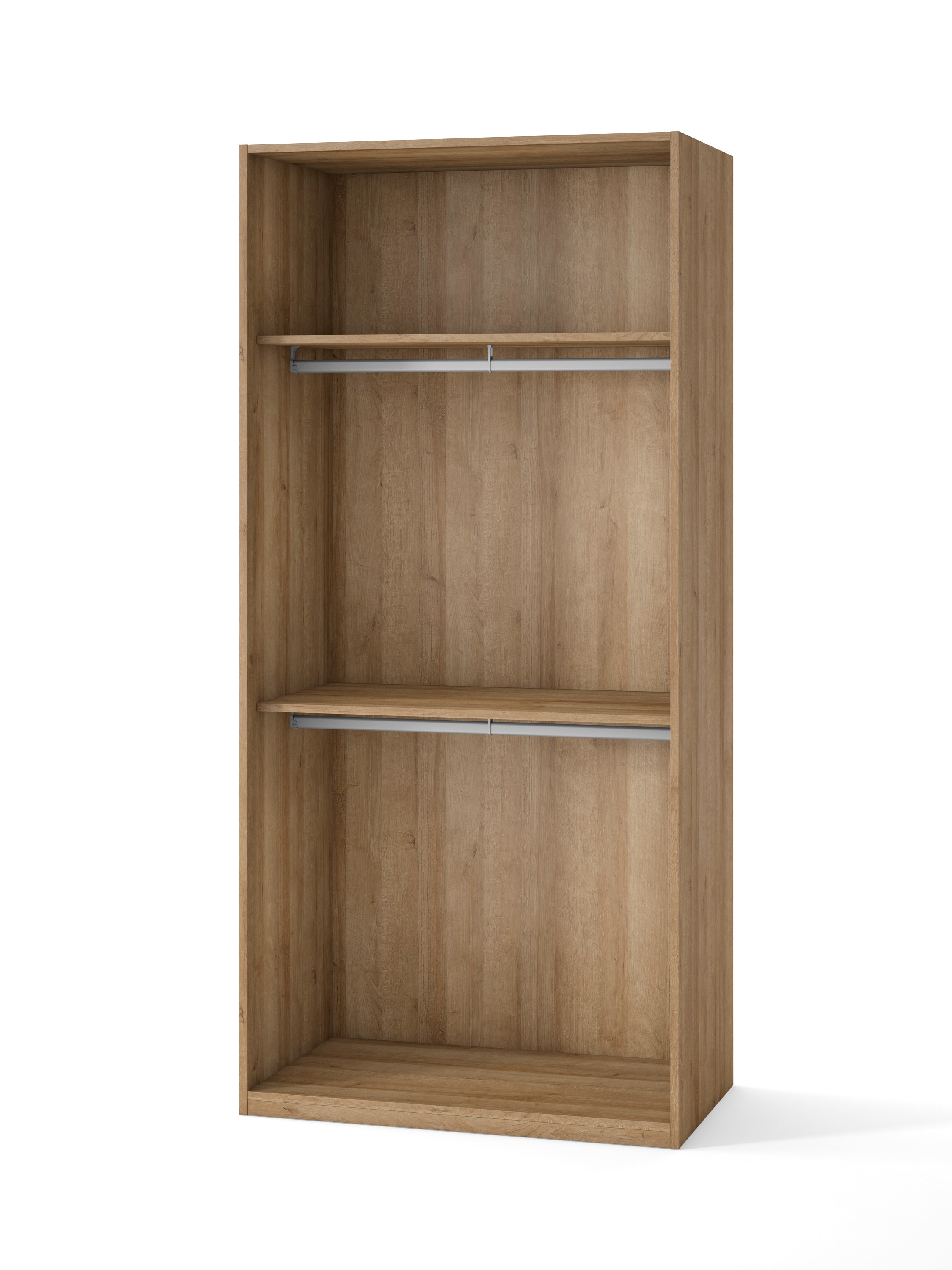 Armário com 2 portas, 2 prateleiras e 2 barras Mio Canela/Branco-1