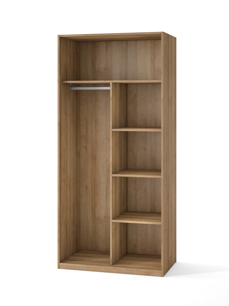 Armário com 2 Portas, 1 Prateleira e Divisor Mio Canela/Branco-1