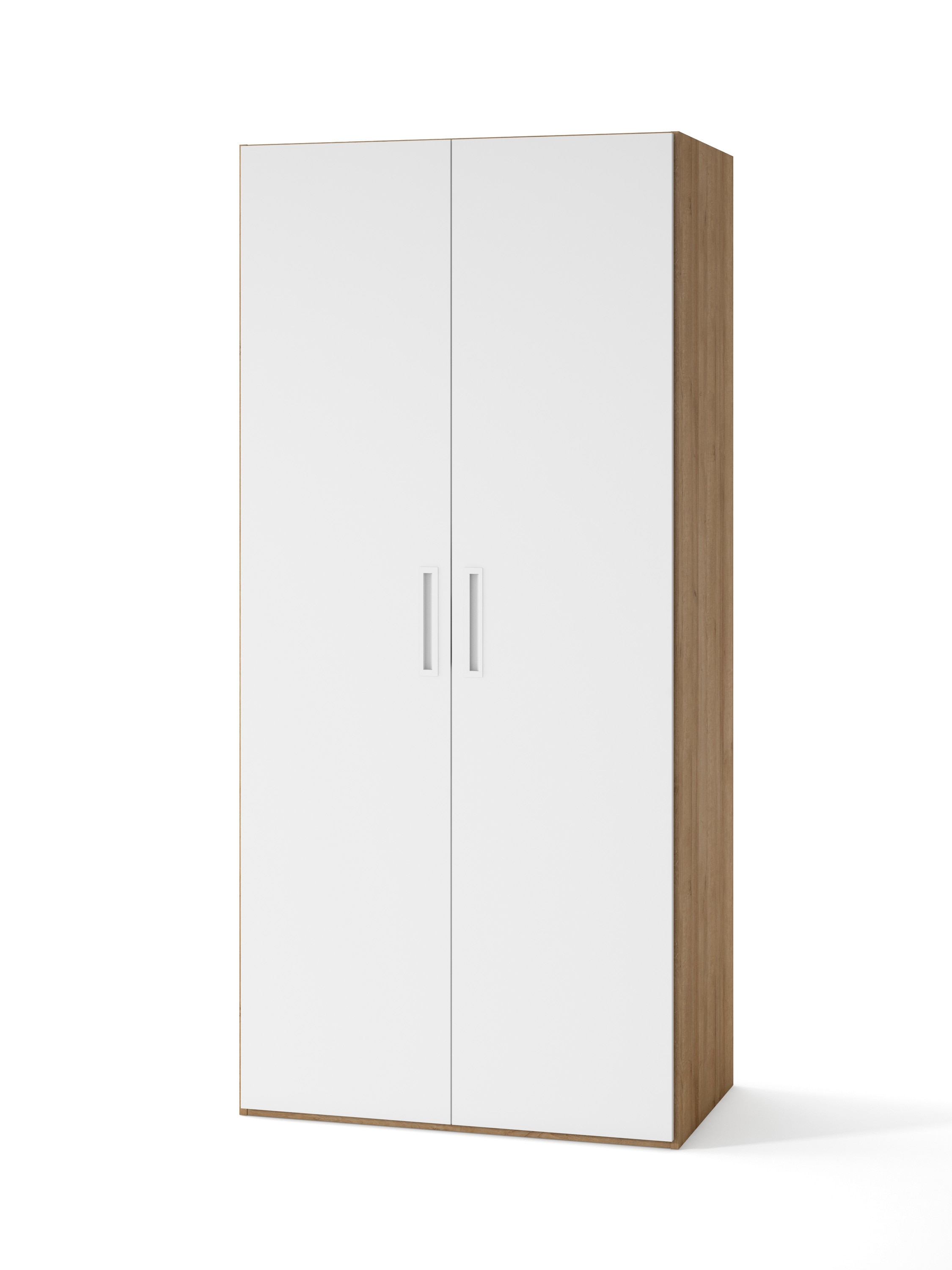 Armário com 2 portas, 1 prateleira, divisor e 4 gavetas Mio Canela/Branco-2