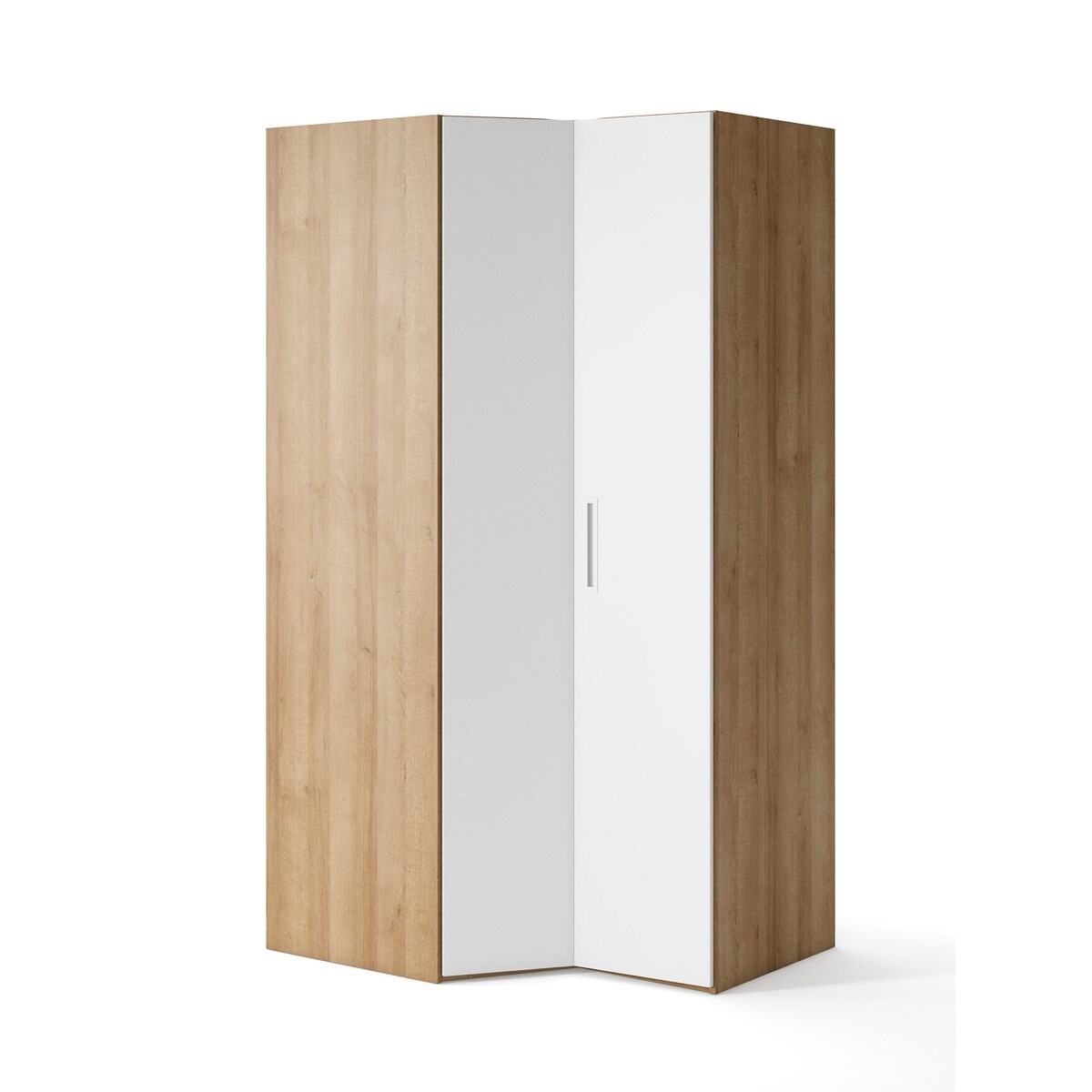 Armário de canto esquerdo com 2 barras e 2 prateleiras Mio Canela/Branco-2