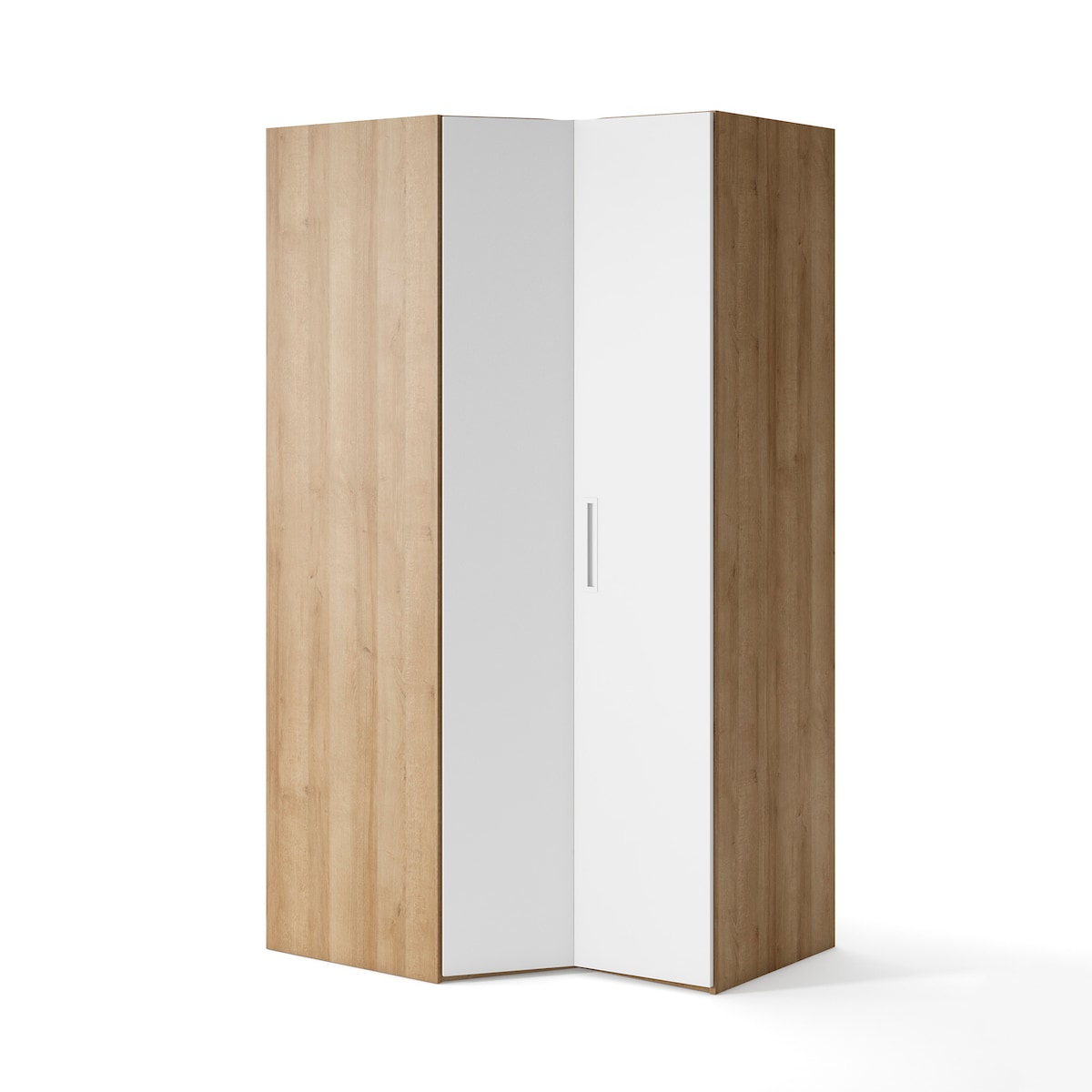 Armário de Canto com 2 Estantes, 2 Barras e Gavetas Mio Canela/Branco-2