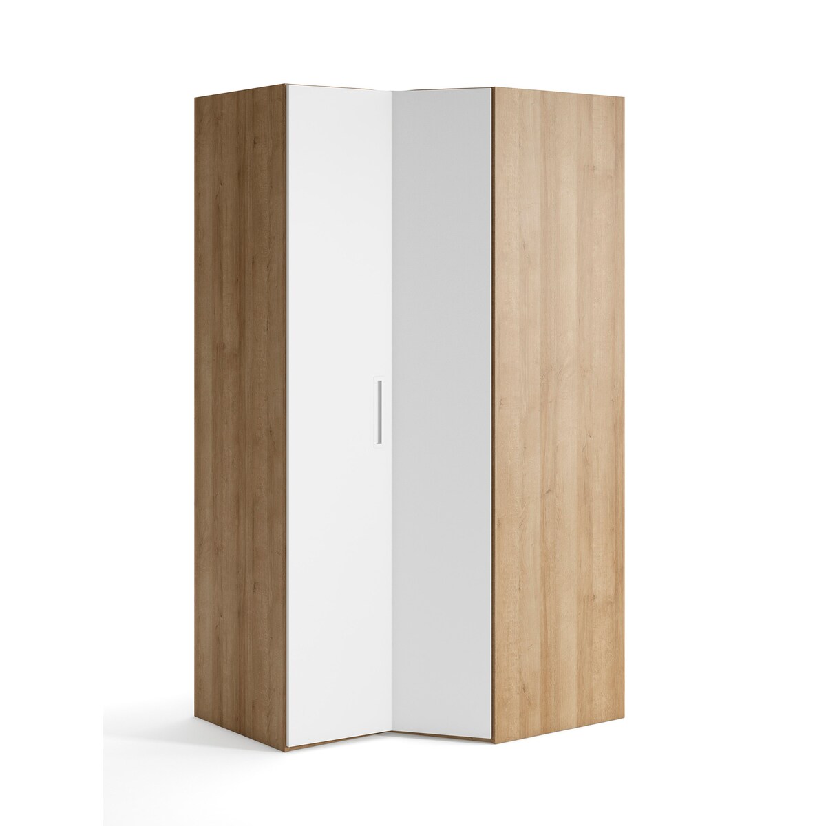 Armário de Canto Direito com 1 Barra e 1 Prateleira Mio Canela/Branco-2