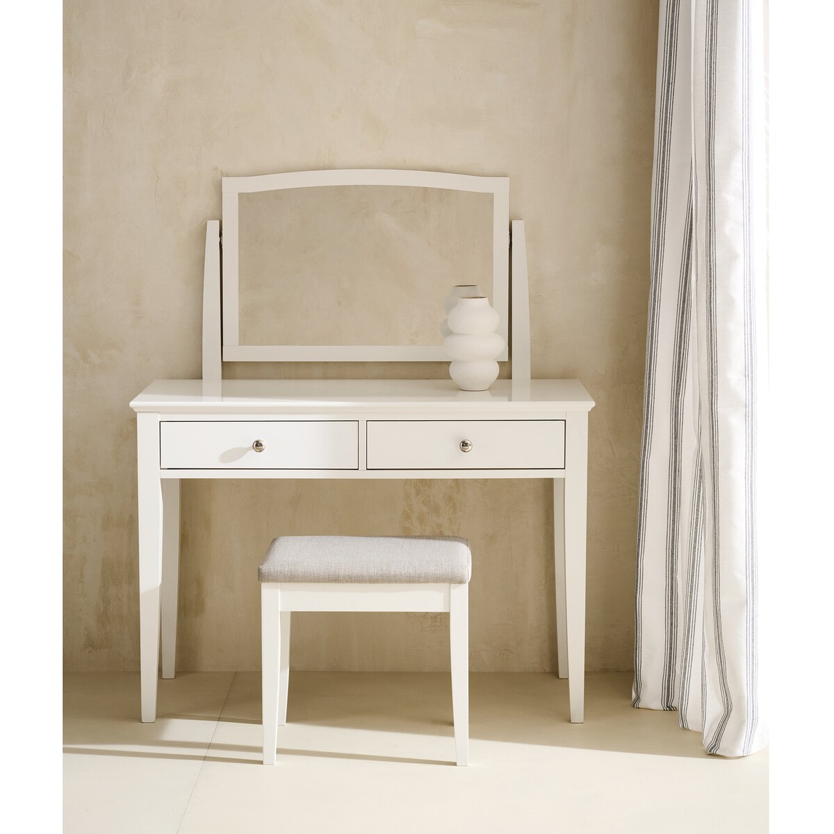 Tocador de madera de roble Ashby El Corte Inglés Blanco-7