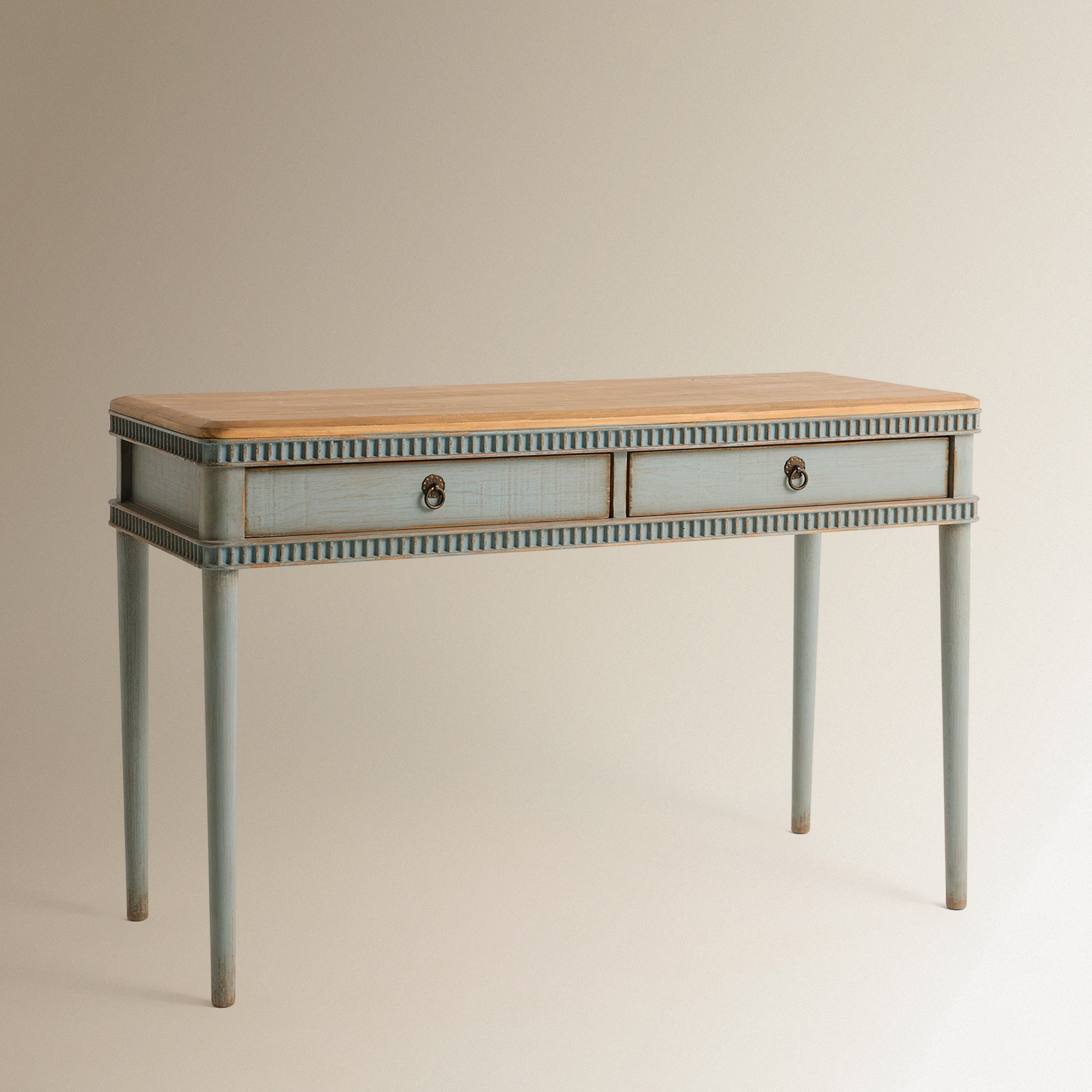 Mesa de madera de pino reciclado Amelia - Azul envejecido Azul envejecido-2