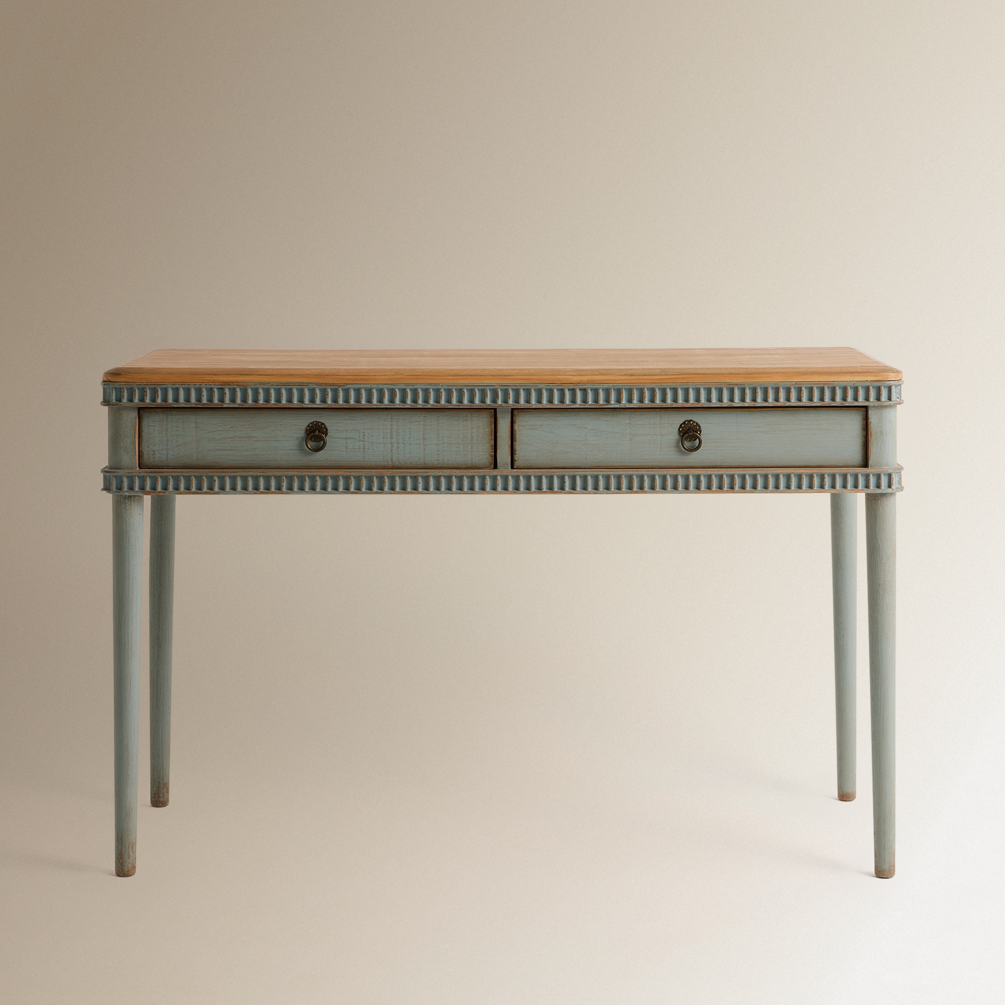Mesa de madera de pino reciclado Amelia - Azul envejecido Azul envejecido-3