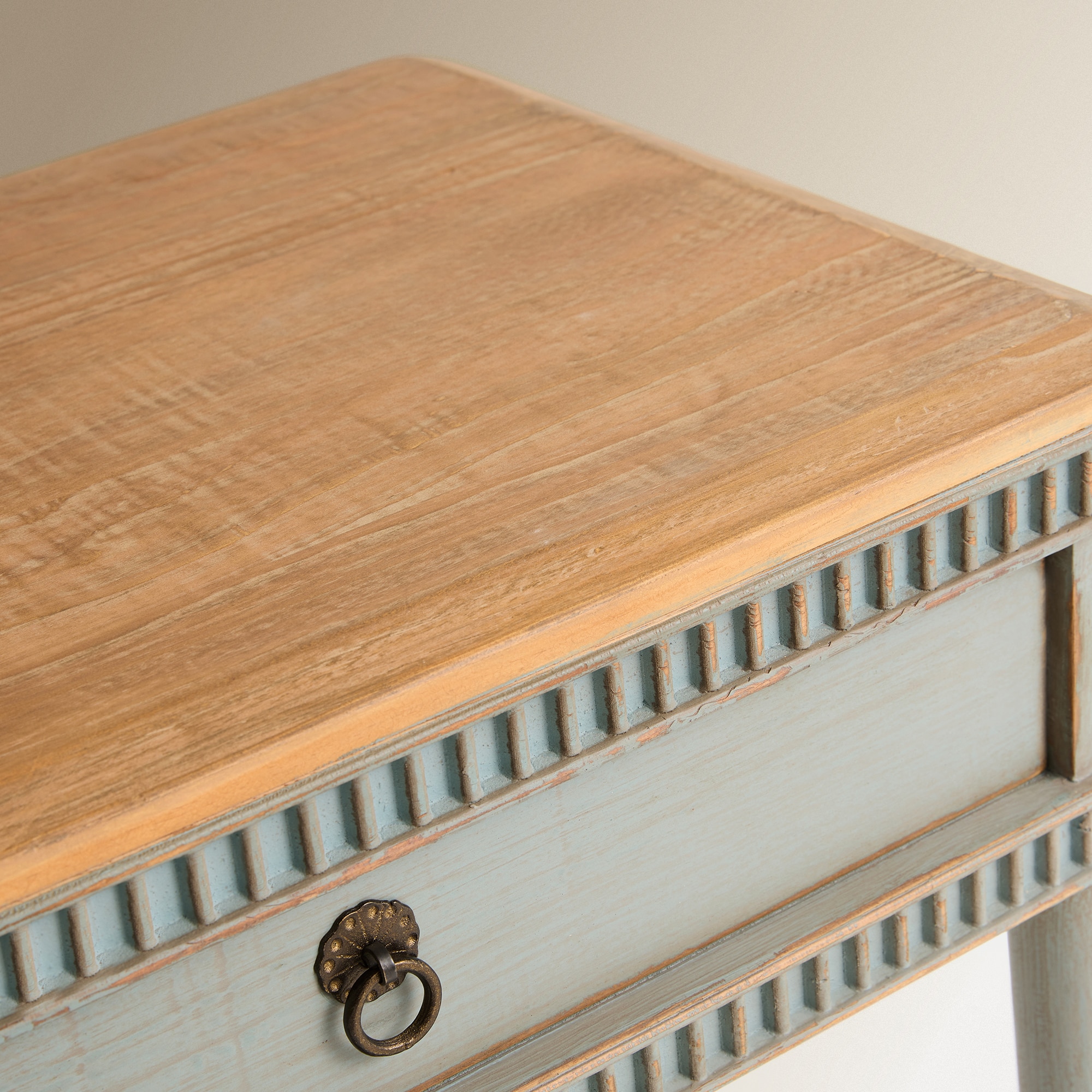 Mesa de madera de pino reciclado Amelia - Azul envejecido Azul envejecido-7
