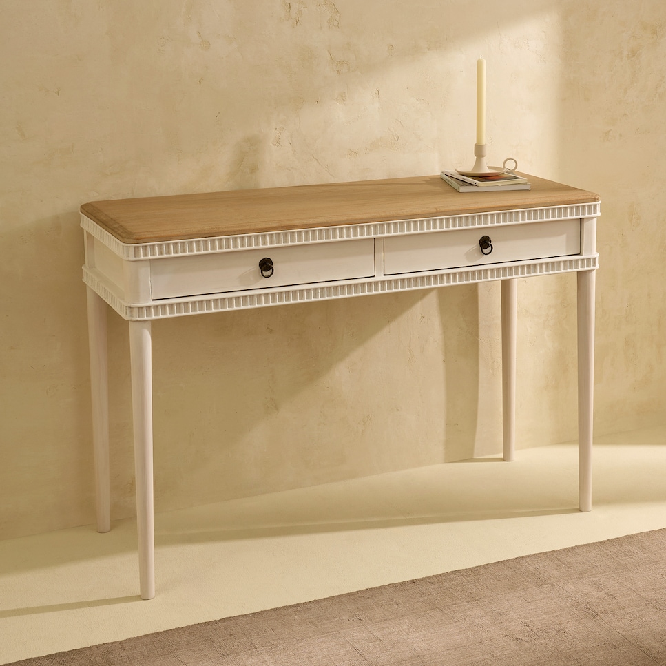 Imagen 0 de Mesa de madera de pino reciclado Amelia Blanco