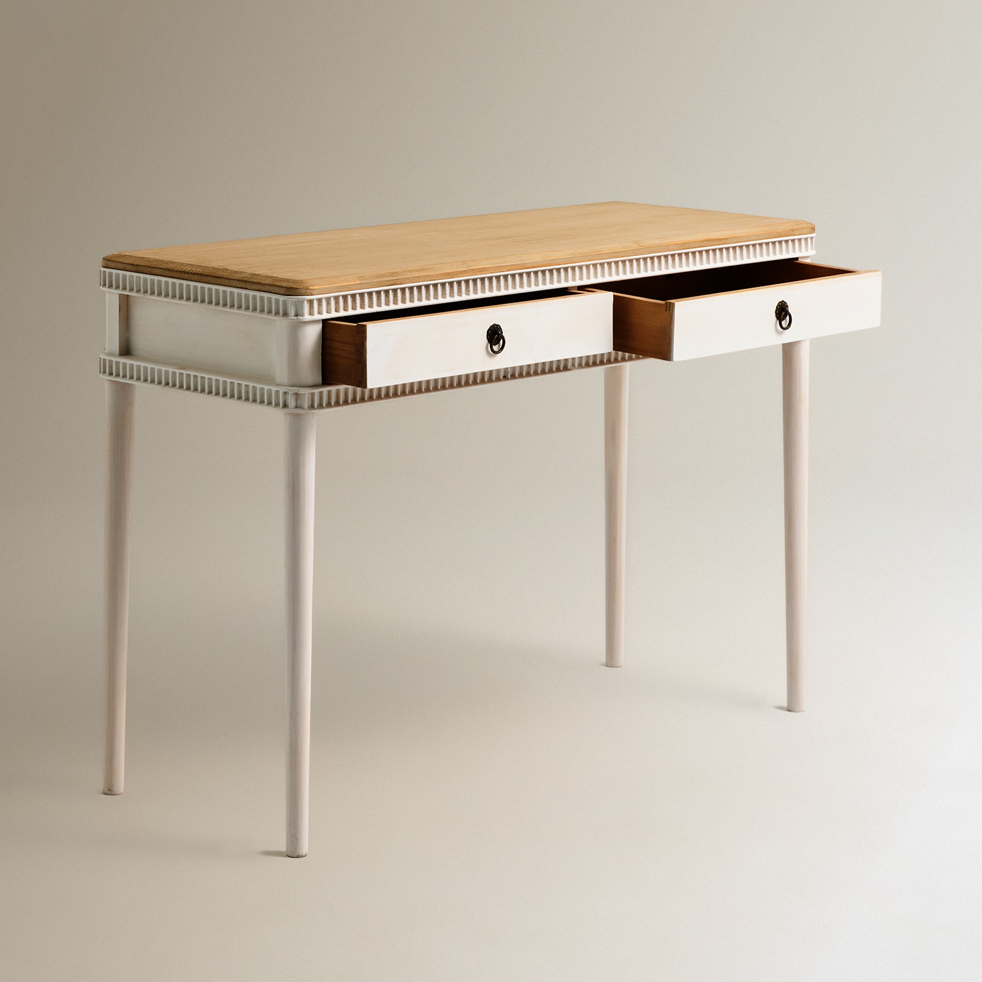 Toucador de Madeira de Pinho Reciclado Amelia Branco-5