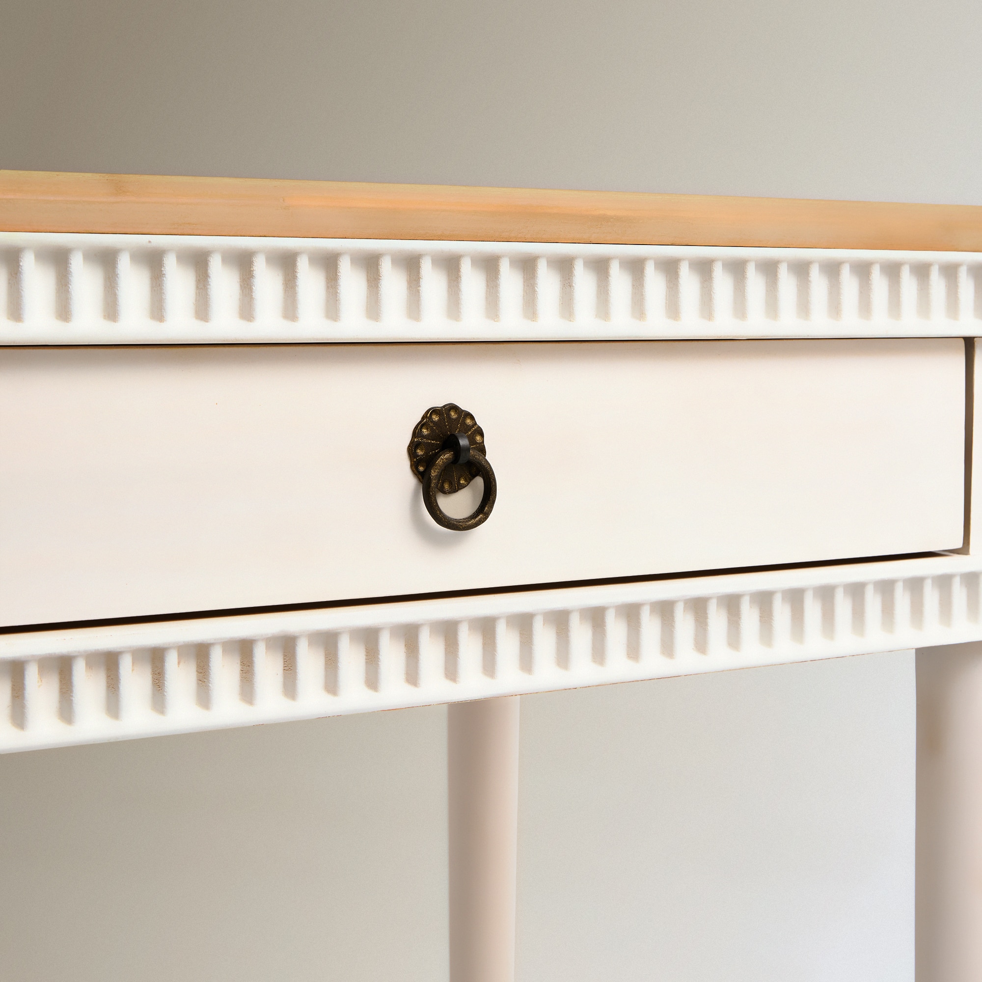 Toucador de Madeira de Pinho Reciclado Amelia Branco-7