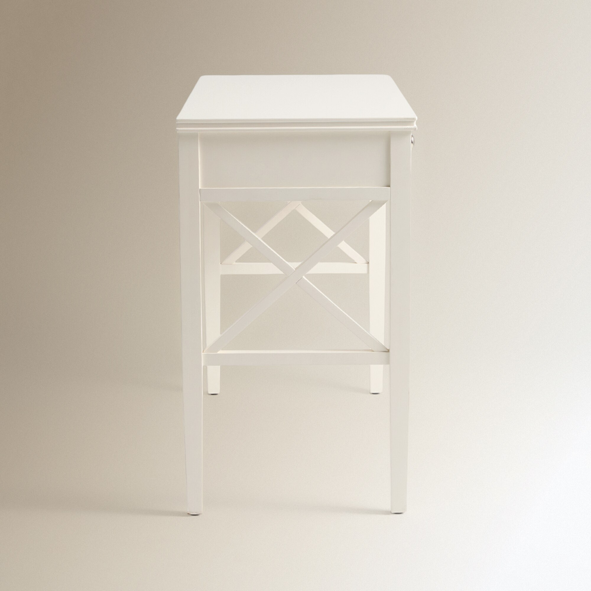 Toucador de Madeira de Faia com 2 Gavetas Caviedes Branco-4