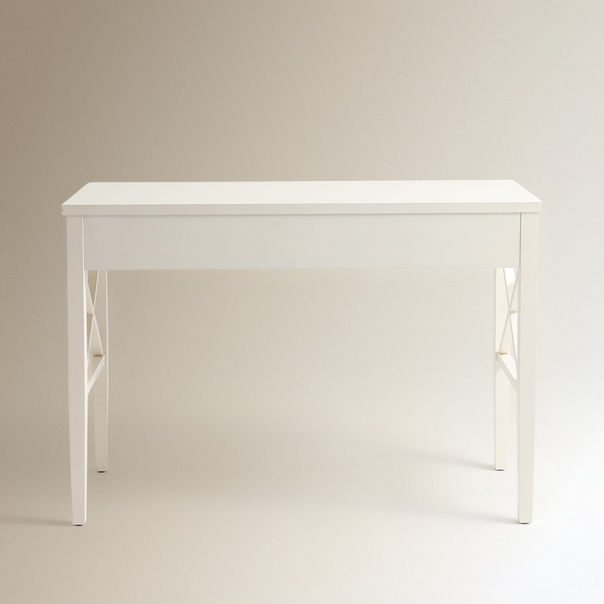 Toucador de Madeira de Faia com 2 Gavetas Caviedes Branco-5