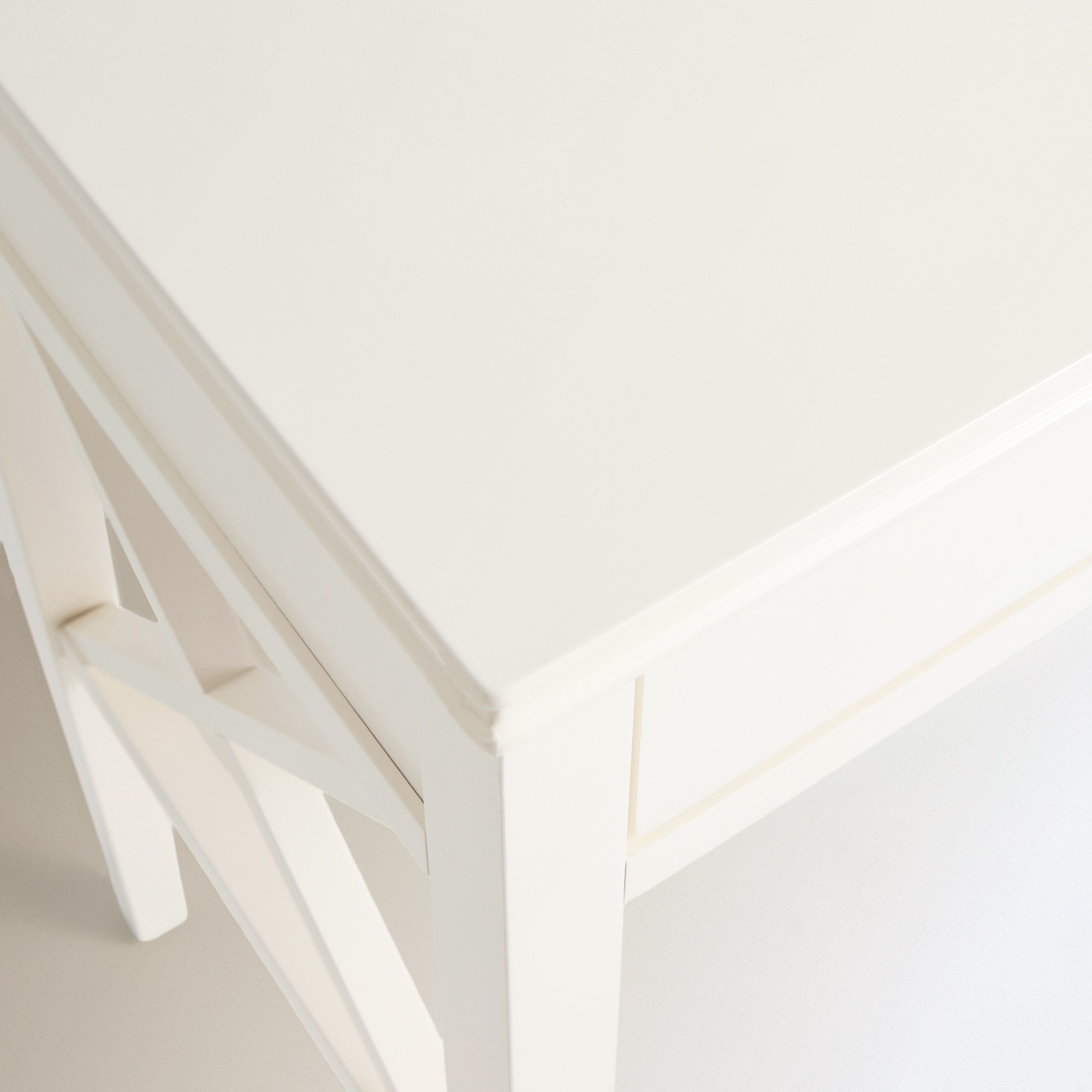 Toucador de Madeira de Faia com 2 Gavetas Caviedes Branco-7