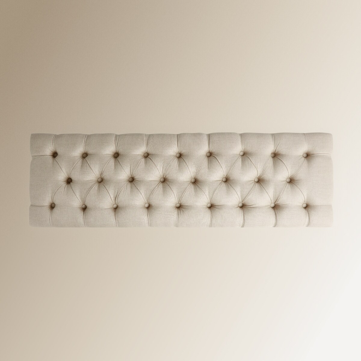 Banco de madera de roble tapizado capitoné en lino Provenza Roble envejecido-7