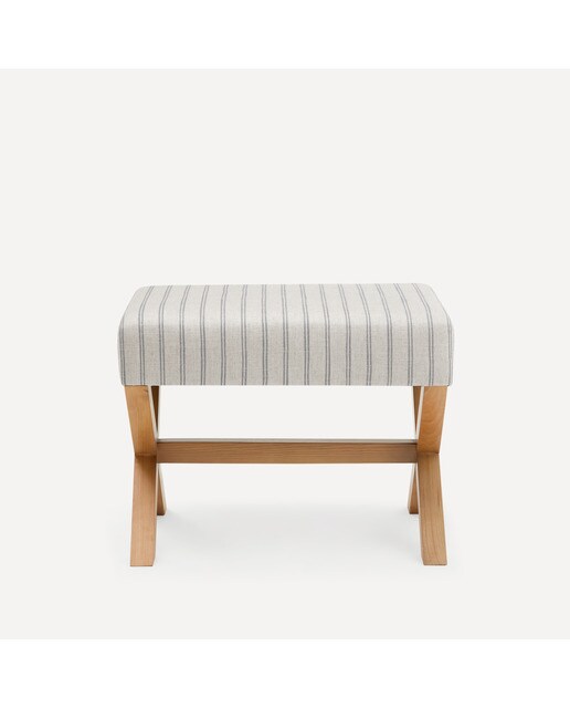 Banco de madera de pino tapizado 50 cm Porto El Corte Inglés - Gris 50 cm Gris-2