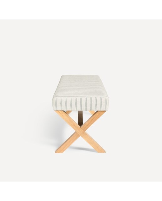 Banco de madera de pino tapizado 50 cm Porto El Corte Inglés - Gris 50 cm Gris-3