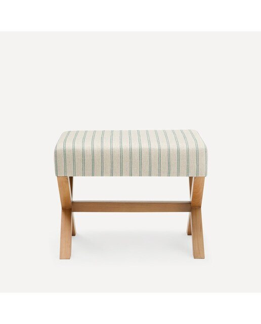 Banco de madera de pino tapizado 50 cm Porto El Corte Inglés - Verde 50 cm Verde-2