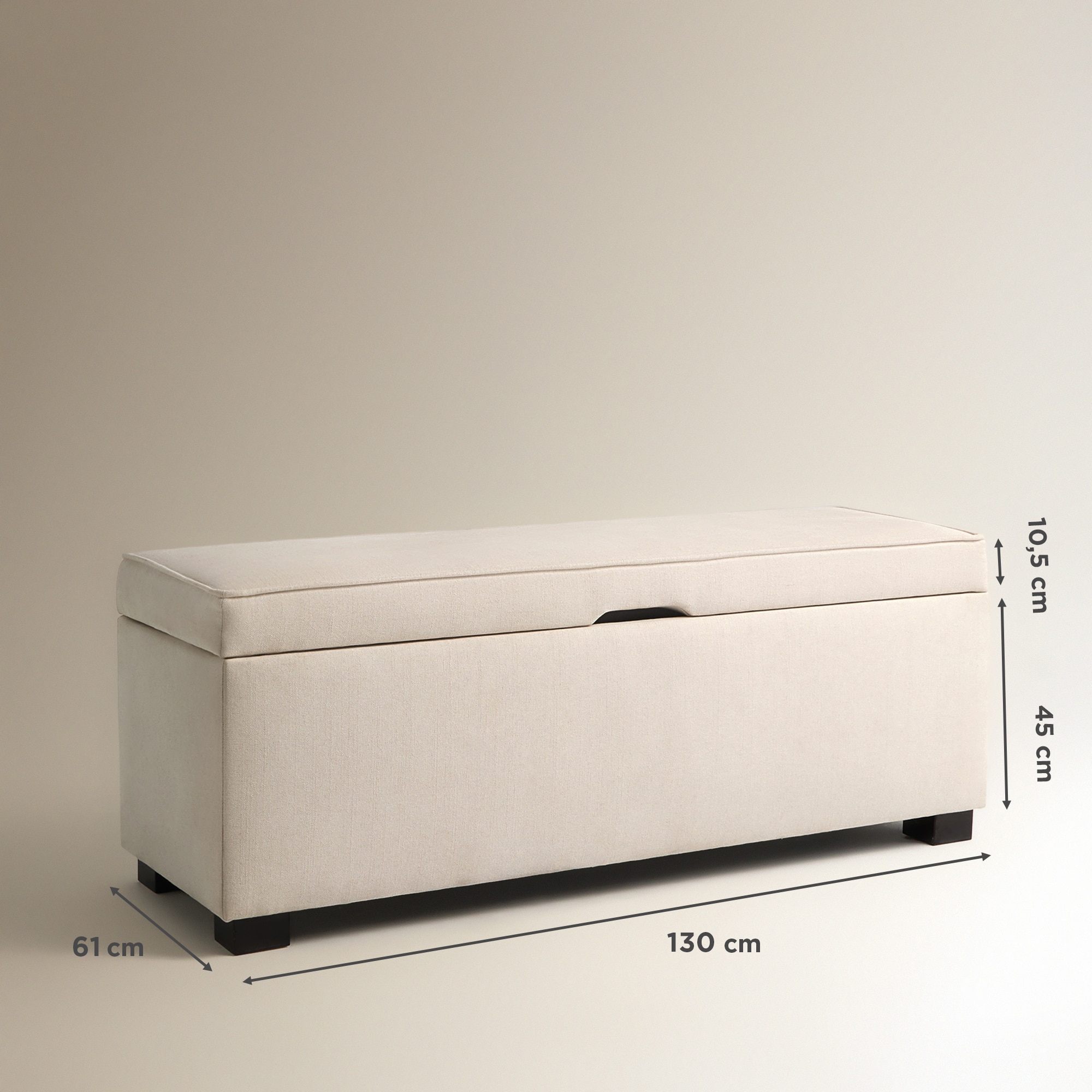 Banco Estofado com Armazenamento Byron Bege-8