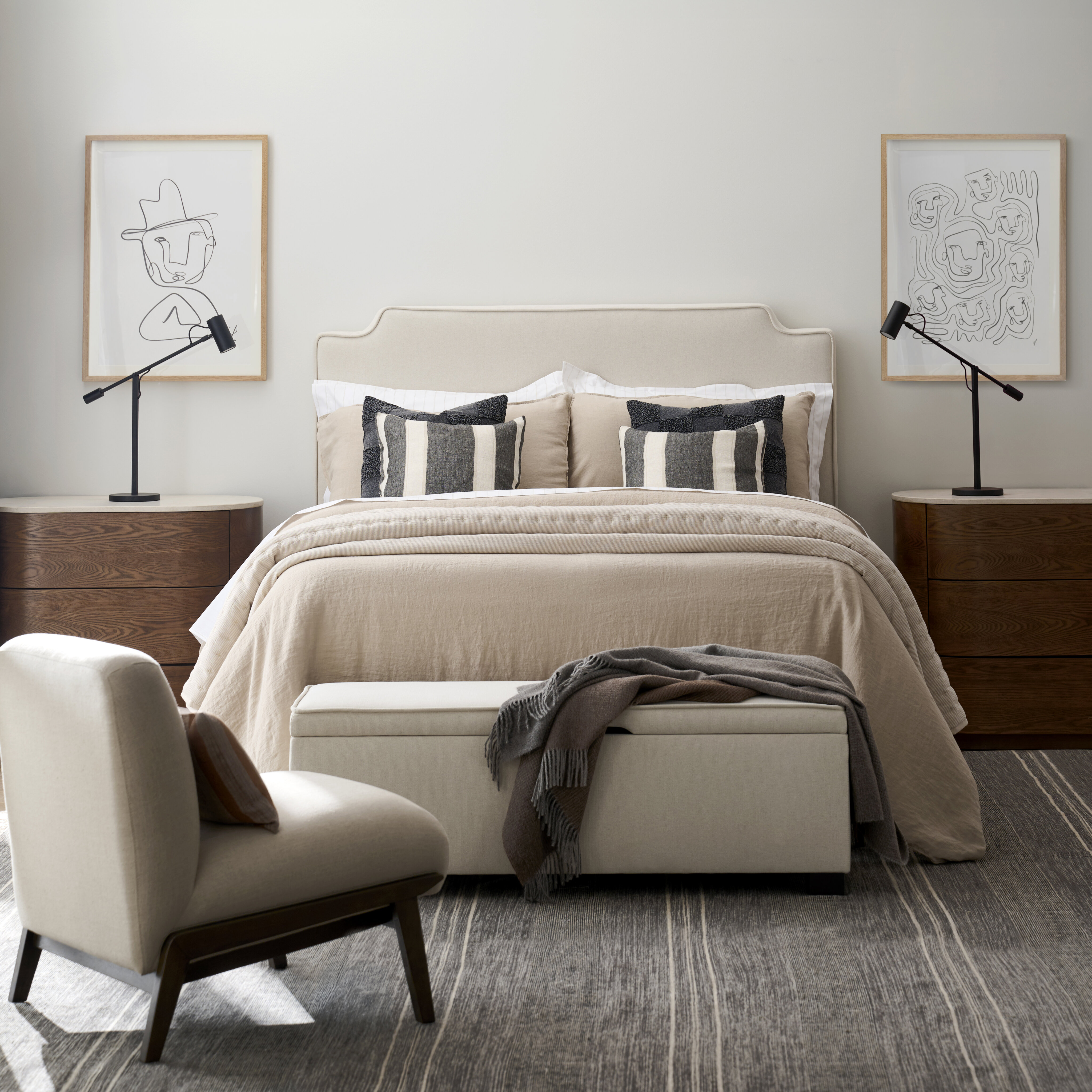 Banco Estofado com Armazenamento Byron Bege-9