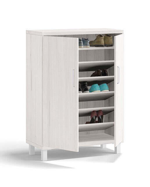 Sapateira com 2 Portas Estantes Noel Pedra - Giz-2