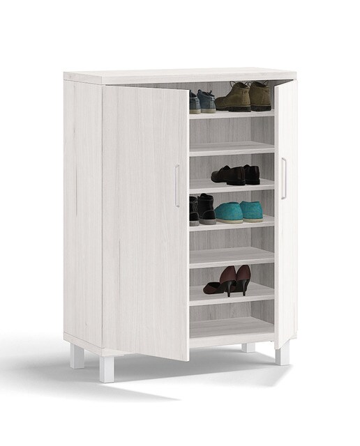 Sapateira com 2 Portas Estantes Noel Pedra - Giz-3