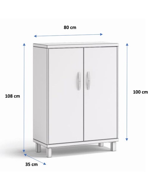 Sapateira com 2 Portas Estantes Noel Pedra - Giz-4