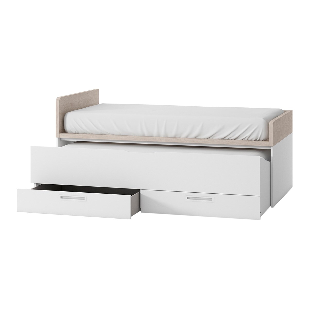 Cama nido con 2 cajones y costado izquierdo alto Mio El Corte Inglés - Arena / Blanco Arena / Blanco-2