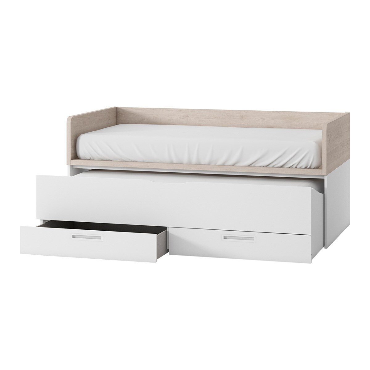 Cama nido con 2 cajones y costados altos Mio El Corte Inglés - Arena / Blanco Arena / Blanco-2